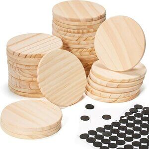 36Pcs Unfinished Wood Coasters-4" Unfinished Natural Wood Slices for Crafts Roun